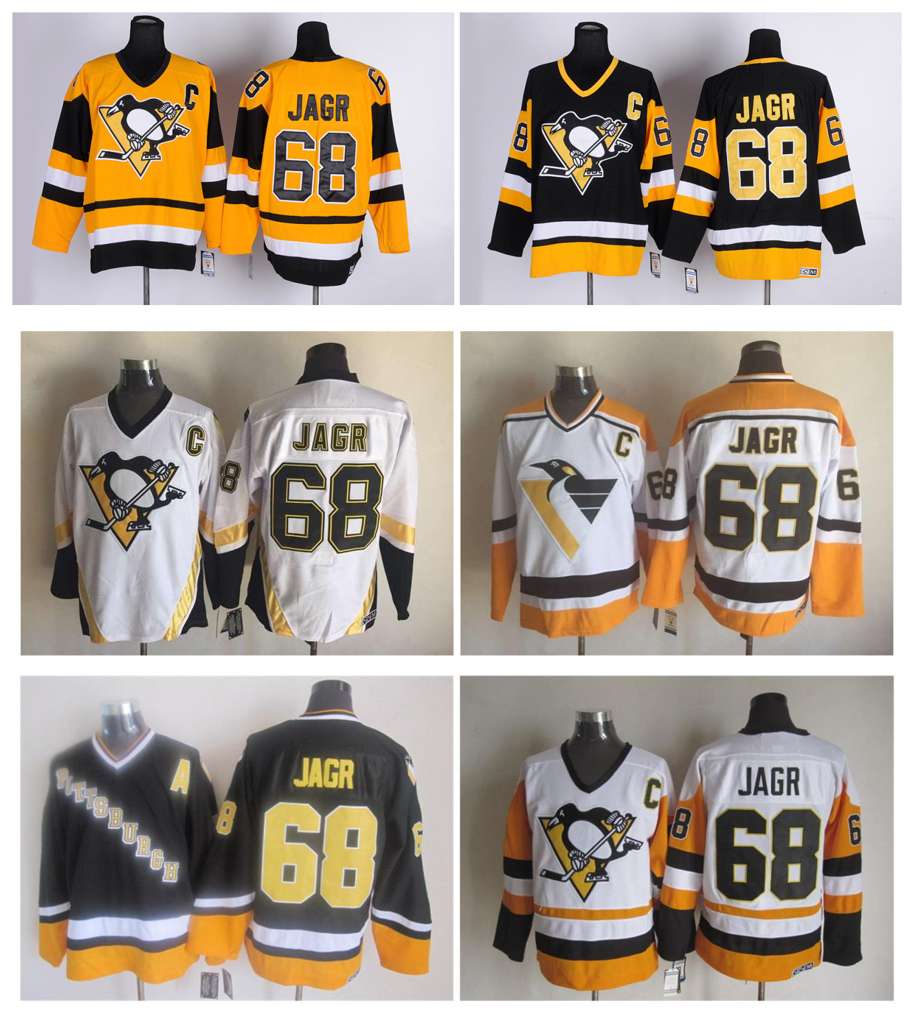 Top Quality ! Men Pittsburgh Penguins Ice Hockey Jerseys Cheap 68 Jaromir Jagr Jersey Retro Vintage CCM Stitched Jerseys Mix Order ! от DHgate WW