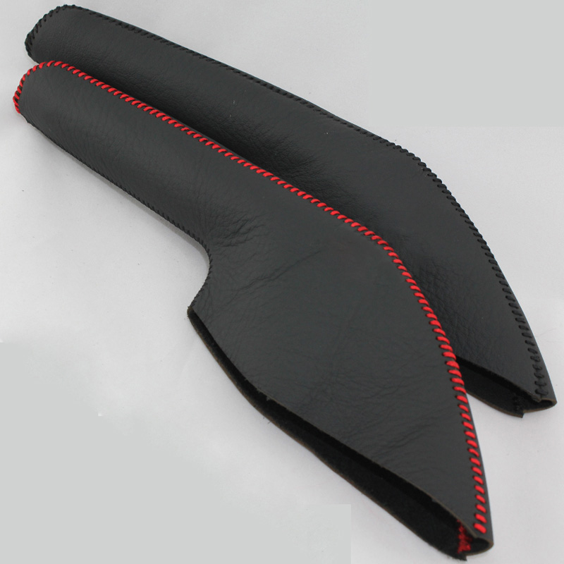 Genuine leather Handbrake Covers Case for Mazda 2 Auto interior decoration DIY Handbrake sleeve protection Handbrake lever collars cover
