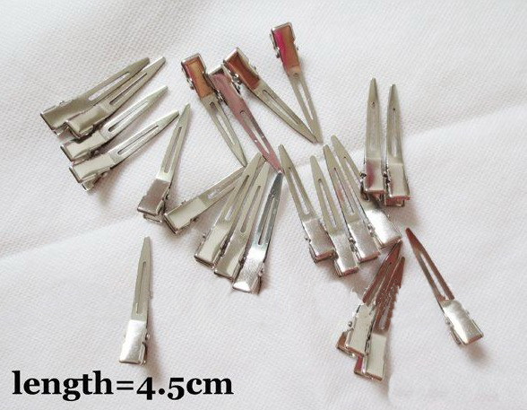 20pcs 45mm Silver Pinch Alligator Hair Clips Metal Hairpins Barrettes DIY Single Prong Hair Clip no Teech Jewelry hair Accessory FJ3216