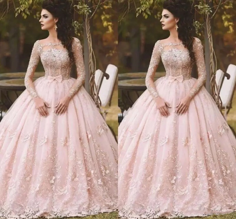Pink Ball Gown Wedding Dresses Scoop Long Sleeve Illusion Full Lace Appliqued Tulle Tiered Skirts Floor Length Bridal Gown Wedding Dress, Red
Pink Ball Gown Wedding Dresses Scoop Long Sleeve Illusion Full Lace Appliqued Tulle Tiered Skirts Floor Length Bridal Gown Wedding Dress, Red