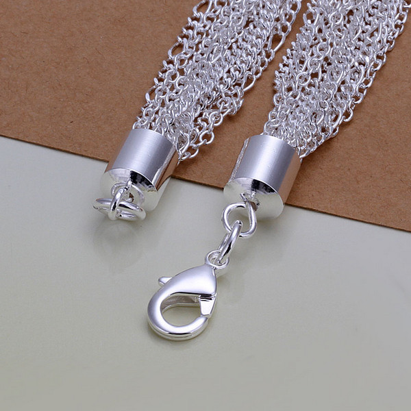 Hot sale gift 925 silver Insets hanging peach Heart Bracelet DFMCH307, fashion 925 sterling silver Chain link gemstone bracelets high grade