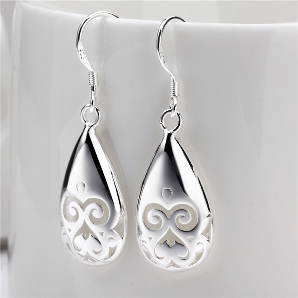 Brand new sterling silver plated Water drop earrings monkey SE582,women's 925 silver Dangle Chandelier earrings 10 pair a lot factory direct