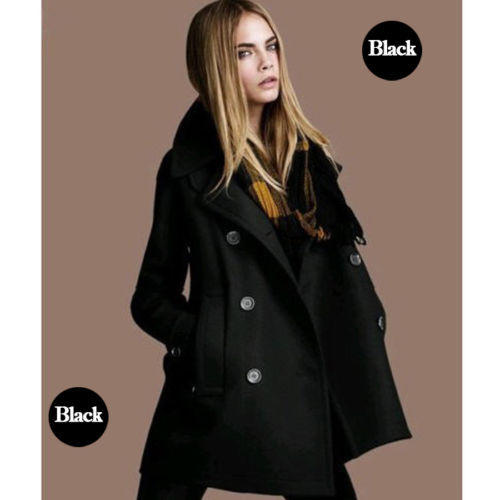 Hot FashionNew Fashion Womens Slim Wool Trench Warm Coats Double Breasted Jackets Outwear A C075