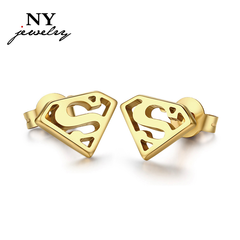 Cute 18k gold plated stud earrings for women men superman stainless steel ear jewelry never rust
Cute 18k gold plated stud earrings for women men superman stainless steel ear jewelry never rust