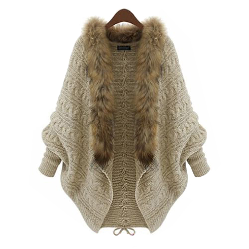 NEW CHEAP WOMEN MOHAIR BATWING KNITTED SWEATER FAUX FUR COLLAR WOMAN SWEATER CARDIGAN LONG SLEEVE CARDIGAN FEMME F0216, Beige gray
NEW CHEAP WOMEN MOHAIR BATWING KNITTED SWEATER FAUX FUR COLLAR WOMAN SWEATER CARDIGAN LONG SLEEVE CARDIGAN FEMME F0216, Beige gray