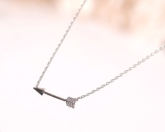 30PCS Gold Silver Tiny Horizontal Arrow Necklace Pendant for Women Simple Cute Sideways Arrow Necklace for Men