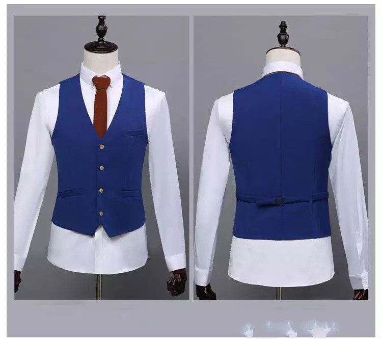 Formal Occasion Men Suits Slim Fit Groom Tuxedos Wedding Suits Mens 3 Pieces (Jacket+Pant+Vest) Royal Blue Suits Best Man Tuxedos Gentleman