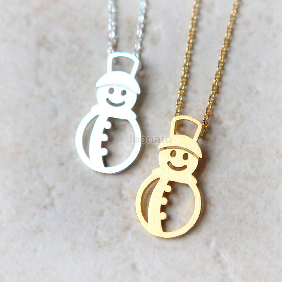 30PCS- N124 Cute Snowman Necklace Lovely Snow Man Necklaces Funny Winter Necklace for Christmas Kid Gifts