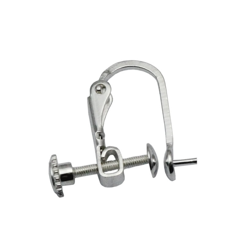 Beadsnice screw-back ear clip earring findings for non pierced ears 925 sterling silver clip-on pearl earrings components ID 34073