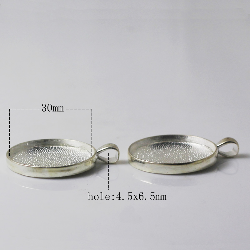 Beadsnice pendant cabochon setting with 30mm round tray zinc alloy pendant bezel setting for jewelry making ID 16397