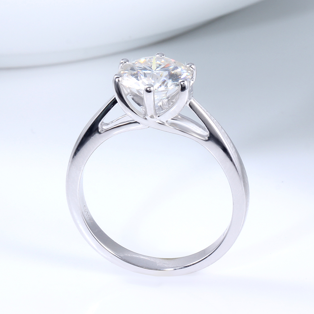 Queen Brilliance 2ct Lab Grown Moissanite Diamond Engagement Wedding Women Ring Platinum Plated 925 Sterling Silver Fine Jewerly q171026