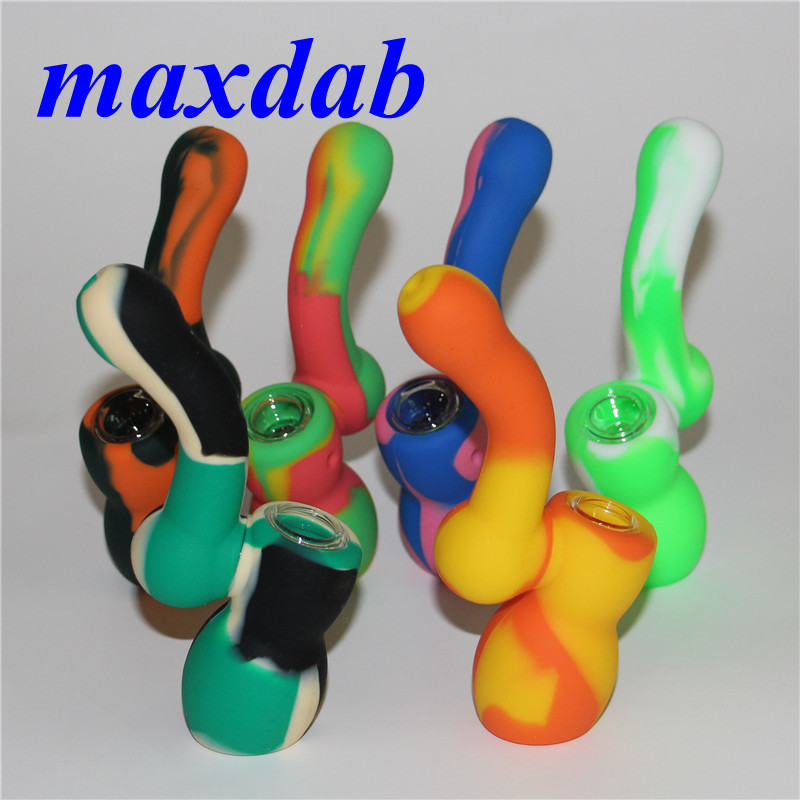 

Creative Design Silicone Tobacco Smoking Pipes Mini Water silicone Hookah Bong Multi Colors Portable Shisha Hand Pipe