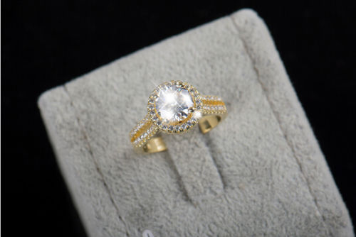 Sterg Sier White Sapphire 7MM Round Cut Women Wedding Engagement Band Gold Rings Size 5-11