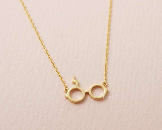 5PCS Cute Scar Potter Glasses Necklace Movie Potter Symbol Eyeglasses Necklaces Lightning Glasses Necklaces