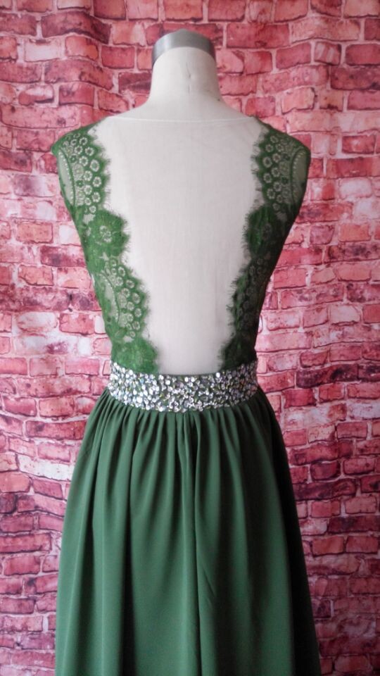 2018 Hunter Green Bohemian Country Bridesmaid Dresses With Beaded Sash Lace Sheer Top Chiffon Maid Of Honor Wedding Guest Dress EN111413