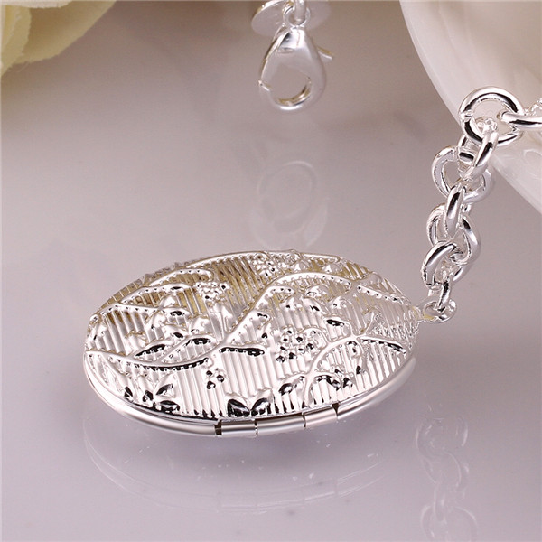 Hot sale gift 925 silver Closed round carved bracelet DFMCH348,Brand new fashion 925 sterling silver plated Chain link bracelets high grade