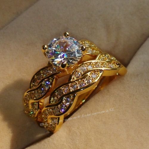 Gold Topaz Ring Wedding Jewelry | 6/7/8 Sizes