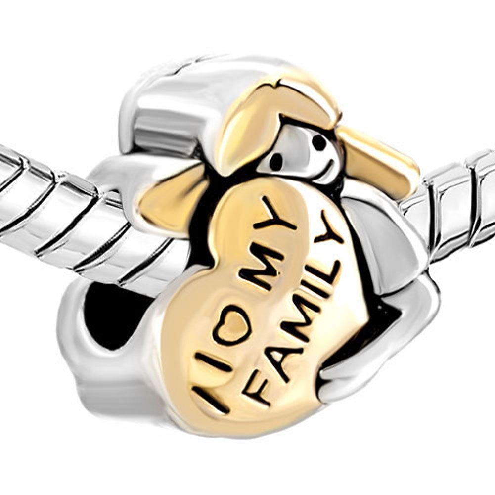 Heart shape charm I love My Family European Bead Charm Fit Pandora Chamilia Biagi Charm Bracelet, Black
Heart shape charm I love My Family European Bead Charm Fit Pandora Chamilia Biagi Charm Bracelet, Black