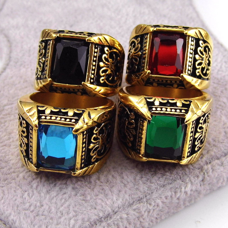 Hotsale Vintage Retro Red Black Green Blue Four Colour Cubic Zirconia Gold Stainless Steel Best Gift For Men Casting Ring
Hotsale Vintage Retro Red Black Green Blue Four Colour Cubic Zirconia Gold Stainless Steel Best Gift For Men Casting Ring