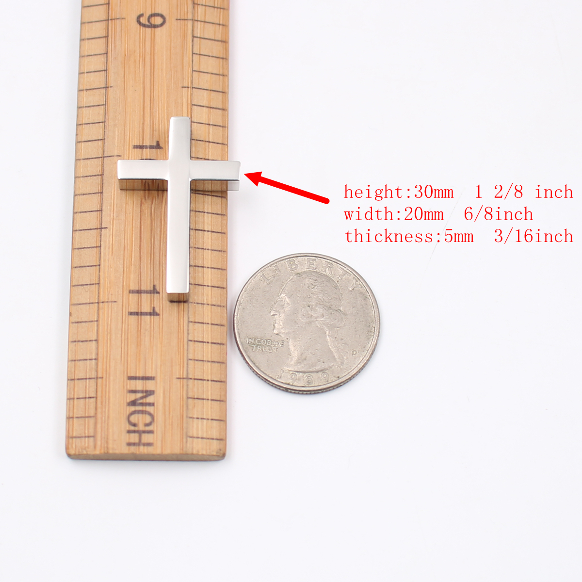 High Polished silver stainless steel religious cross symbol pendant necklace free with chain 24 inch for Men woemn