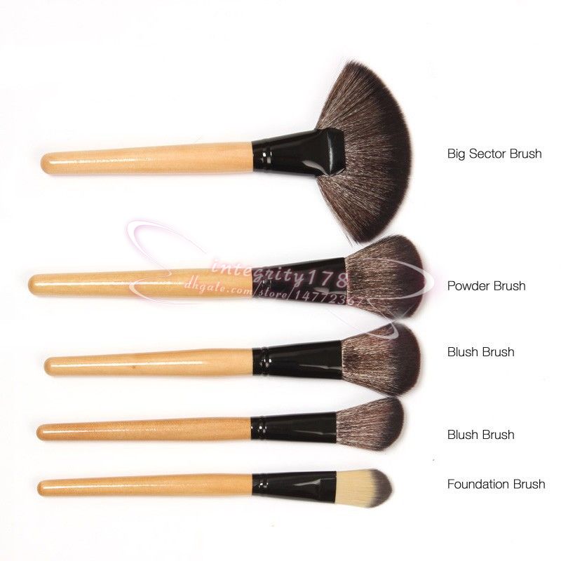 high quality 24Pcs Professional Makeup Brushes Cosmetic Brush Set Kit Tool with retail soft case 10pcs/lot DHL free shipping
