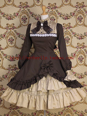 Wholesale-Gothic Punk Cotton Two-Piece Lolita Dress Costumes