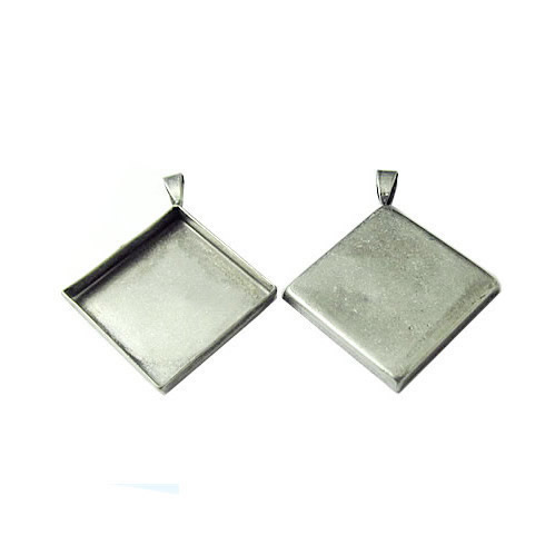Beadsnice blank pendant trays jewelry findings bezel cameo settings brass rhombus pendant blanks ID 5636/5640