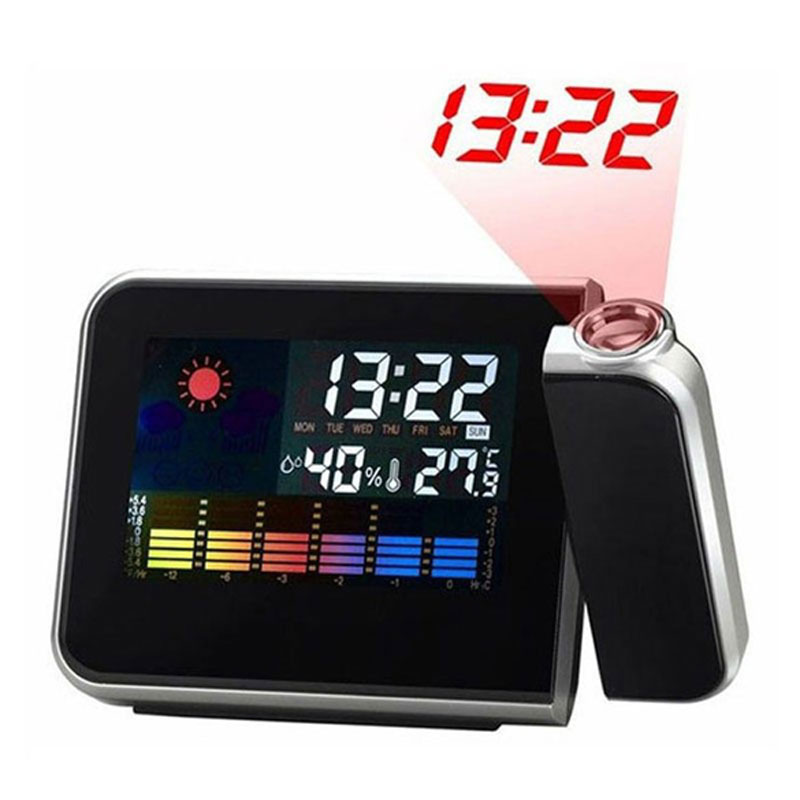 Desktop Clock Digital Alarm Clock with Projector Color Screen Projection Clock Multifunction Weather Calendar Time Watch3519297