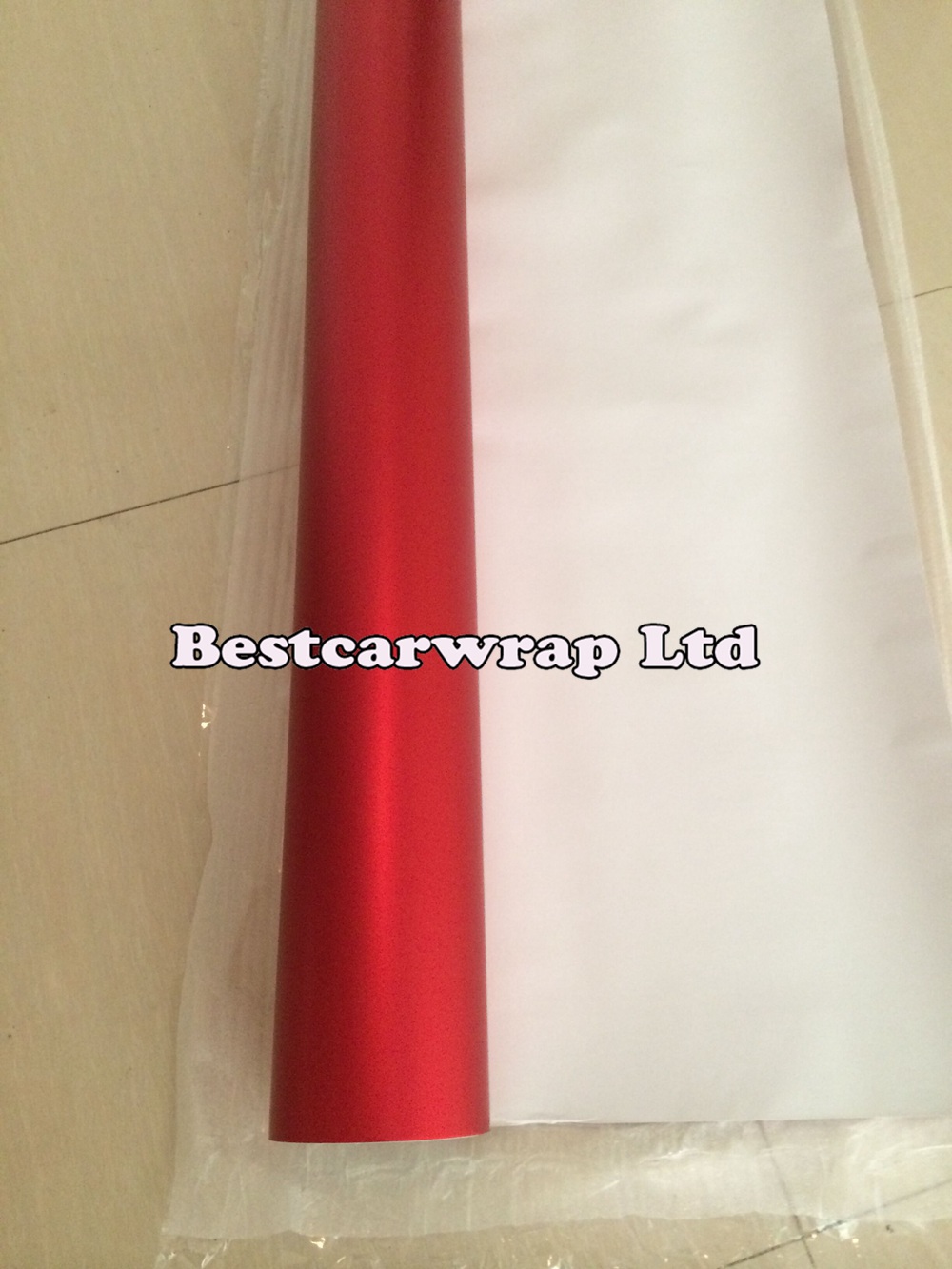 Premium Red Satin Chrome Vinyl Wrap paper sticker for Car Wrap with Air Bubble Free size1.52x20m/Roll 5x67ft