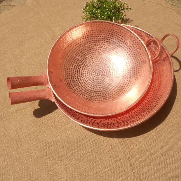 Wholesale-Pure Copper Frying Pan Wok Scoop Beef Pot Cooking Handmade Thick