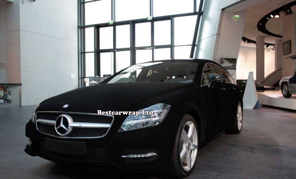 Black Velvet suede Vinyl Wrap Decal Sticker Film For car interior exterior roof covering stickers With Air Bubble Free Size:1.35x15m/roll