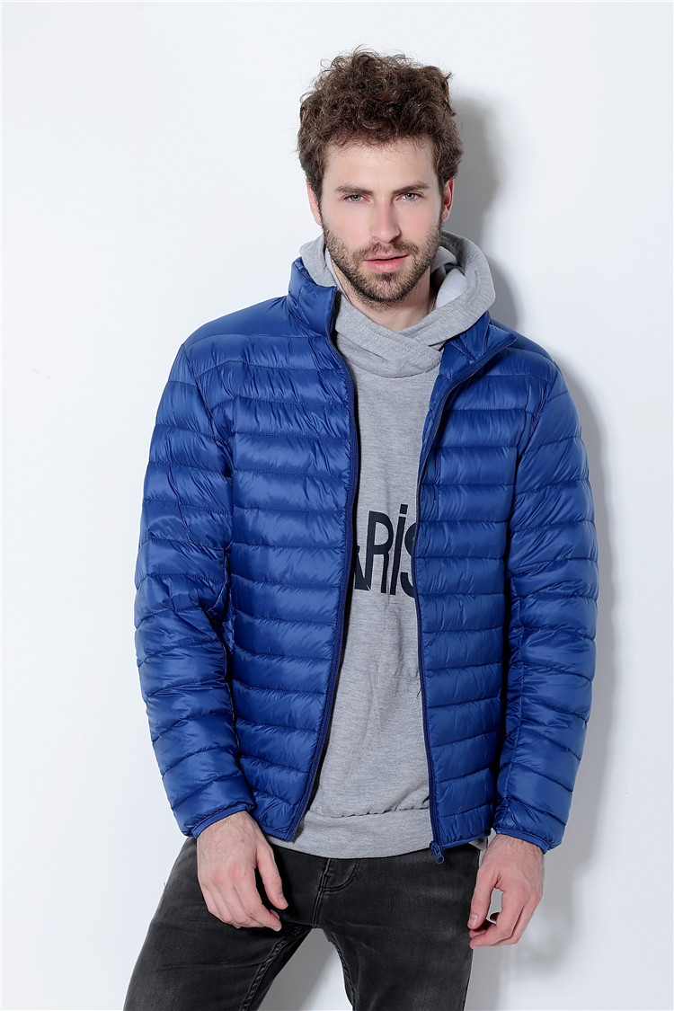 Fall- new design uniqlos stand collar men's fashion plus-size thin and short in down jacket coat Cotton-padded clothes solid dowm