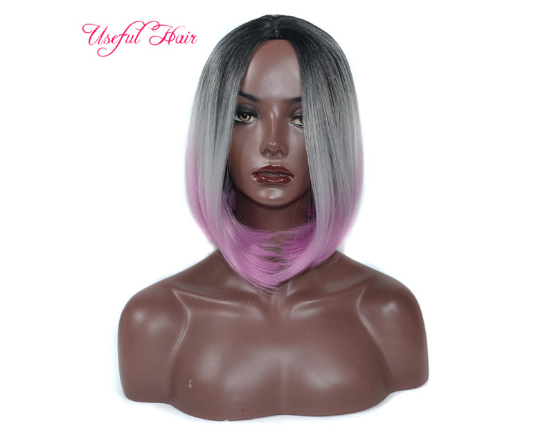 Black white women girls Synthetic Hair Wigs Short Bob Wig sexy and city samanttha wigs none lace hot color front wigs Heat Resistant
