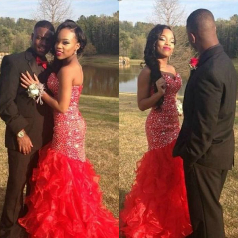 Red Mermaid Evening Dresses organza Vestidos Sweetheart Cascading Ruffles Corset Glitz Crystal Beaded Formal Party Prom Gown 2016, Dark navy
Red Mermaid Evening Dresses organza Vestidos Sweetheart Cascading Ruffles Corset Glitz Crystal Beaded Formal Party Prom Gown 2016, Dark navy