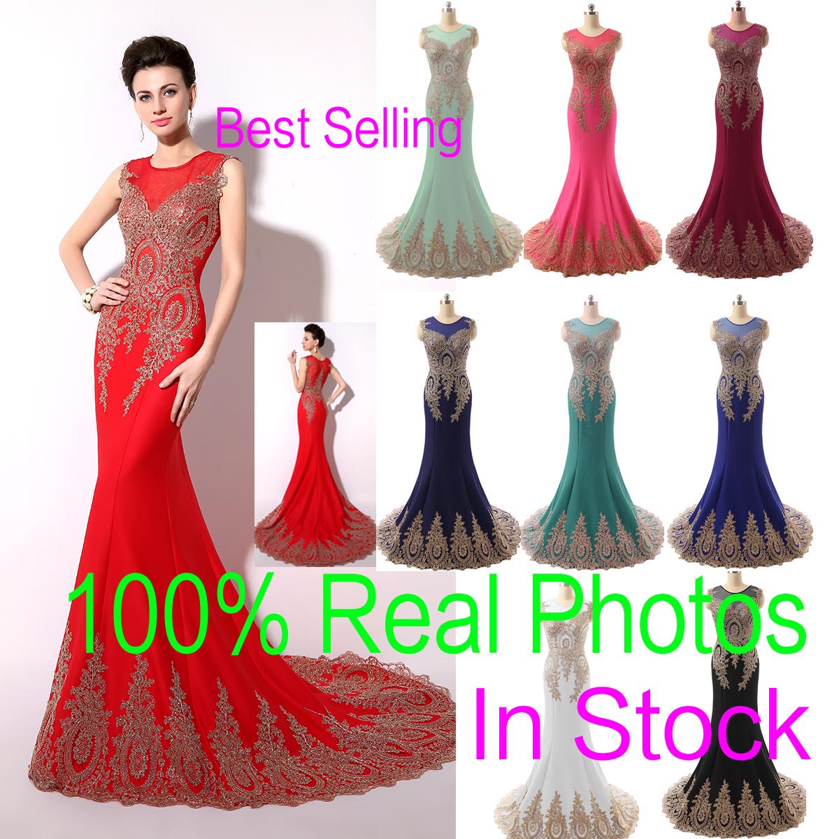 In Stock Sheer Neck Formal Evening Prom Dresses Lace Appliques Mermaid Red Black Blue Mint Pageant Mother Gowns 2019 Real Image Arabic, Green
In Stock Sheer Neck Formal Evening Prom Dresses Lace Appliques Mermaid Red Black Blue Mint Pageant Mother Gowns 2019 Real Image Arabic, Green
