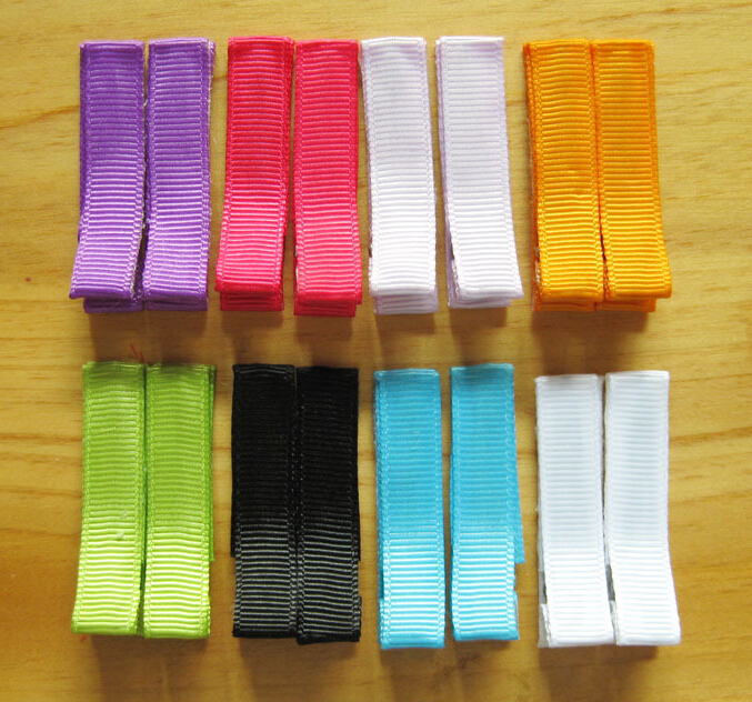 Alligator Hair Clip Grossgrain Ribbon Lined cover Single Pronged Clips girls Hair bow flower headwear Accessories 20pcs FJ3206