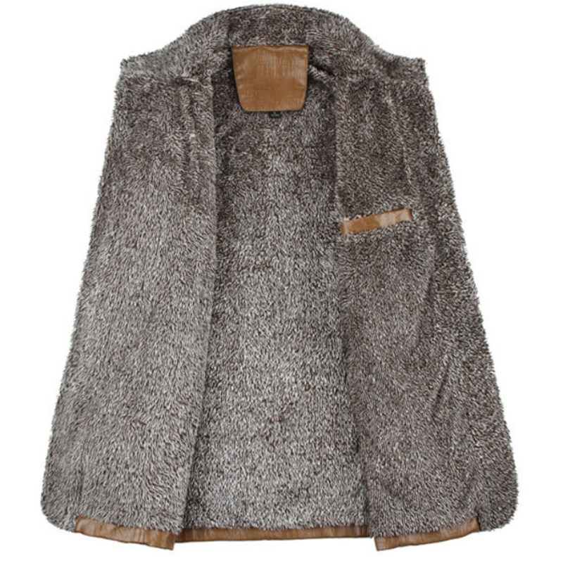 3 Color Hot New 2015 Winter Mens Fashion PU Leather Slim Fit Jacket Casual Thick Plush Lining Warm Outdoor Coats L-3XL FG1511
