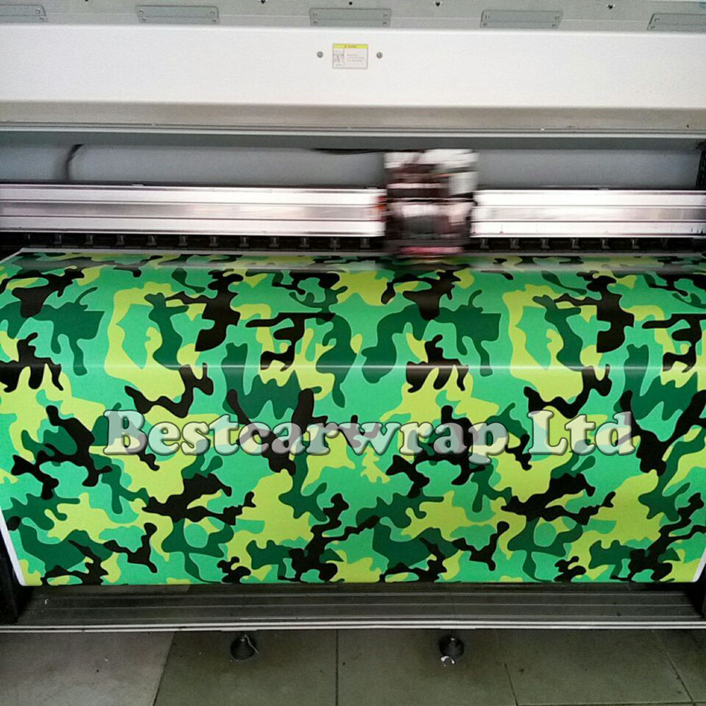 Matte / Glossy Snow Camo vinyl Car Wrapping film green yellow black camouflage sticker vehicle wrap film foil 1.52x 30m