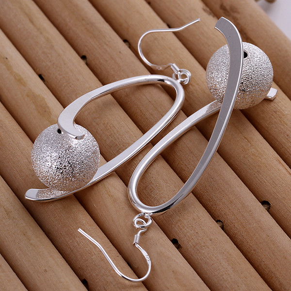 Brand new sterling silver plated Intermediate Sand Pearl Earrings DFMSE133,women's 925 silver Dangle Chandelier earrings 10 pairs a lot