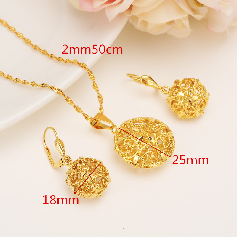 ROUND BALL HOLLOW OUT PENDANT CHAIN EARRINGS SETS JEWELRY 24K REAL YELLOW FINE SURFACE GOLD GF BEAD NECKLACES WOMEN, Golden
ROUND BALL HOLLOW OUT PENDANT CHAIN EARRINGS SETS JEWELRY 24K REAL YELLOW FINE SURFACE GOLD GF BEAD NECKLACES WOMEN, Golden