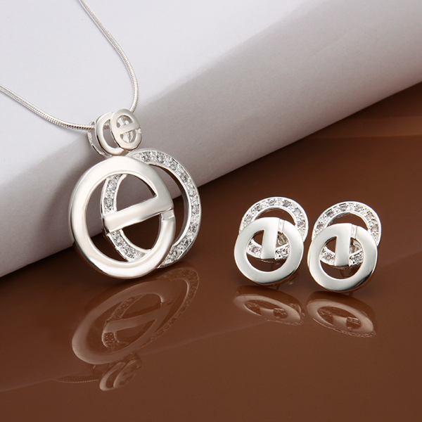 High grade 925 sterling silver Zircon Lantern Set jewelry sets DFMSS515 brand new Factory direct sale wedding 925 silver necklace earring