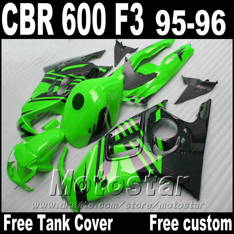 Popular body kits for HONDA CBR600 F3 fairings 1995 1996 green black custom fairing kit CBR 600 95 96 ZB87, Multi-color 
Popular body kits for HONDA CBR600 F3 fairings 1995 1996 green black custom fairing kit CBR 600 95 96 ZB87, Multi-color