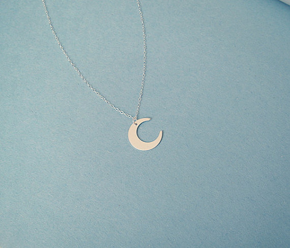 10PCS Gold Silver Simple Crescent Moon Necklace Cute Galaxy Half Moon Necklaces Jewelry for Ladies Girl
