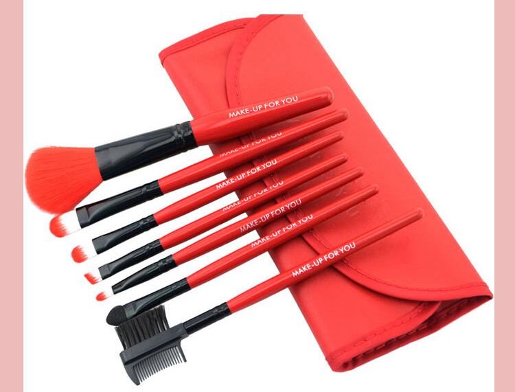 Makeup For You Professional 7 pcs paintbrushes of Makeup Brushes Set tools Make-up Toiletry Kit Wool Brand Make Up Brush Set Case PY