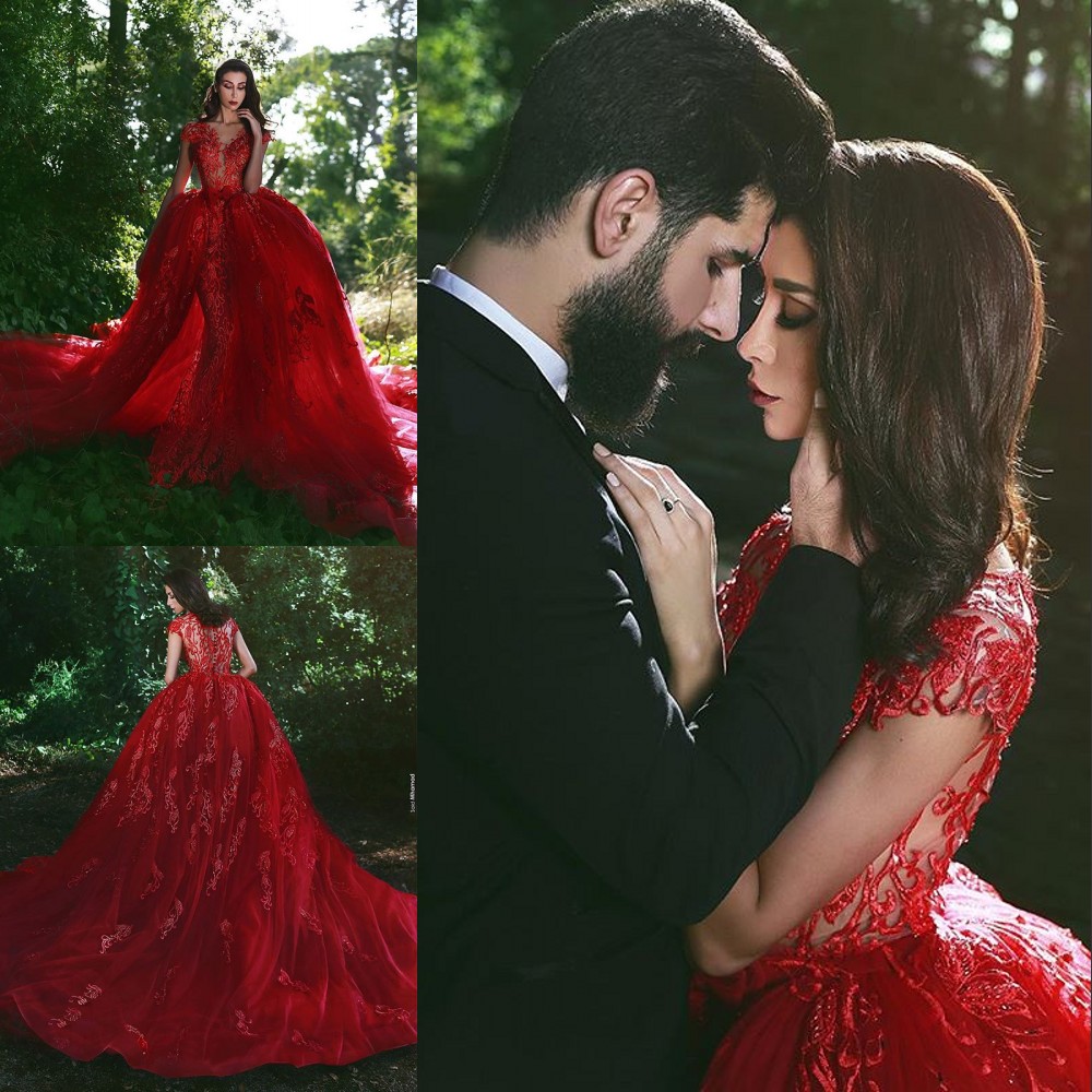 Fascinating Red Mermaid Prom Dress With Over-Skirt Sexy V-Neck Beaded Lace Applique Evening Gowns Glamorous Tulle Long Evening Dresses 2018, Yellow
Fascinating Red Mermaid Prom Dress With Over-Skirt Sexy V-Neck Beaded Lace Applique Evening Gowns Glamorous Tulle Long Evening Dresses 2018, Yellow