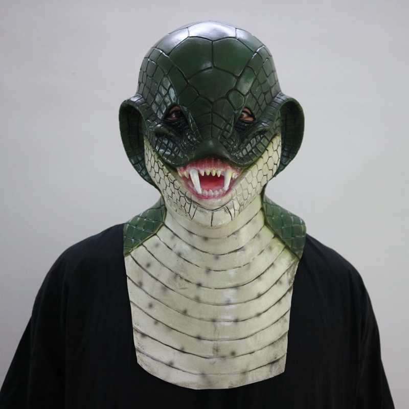 New Arrival Realistic Adult Full Head Animal Masks Realistic Fancy Dress snake Mask Rubber Latex Mask for Halloween Costu