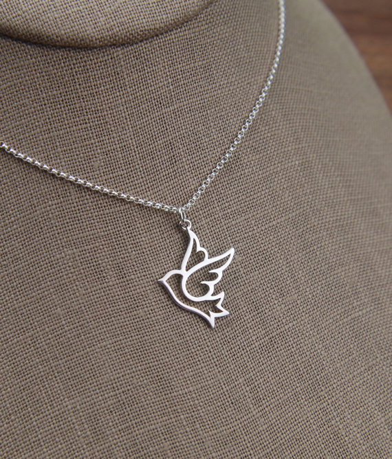 30PCS- N106 Gold Silver Cute Peace Dove Necklace Sparrow Necklace Flying Origami Swallow Necklace Tiny Baby Bird Necklaces
