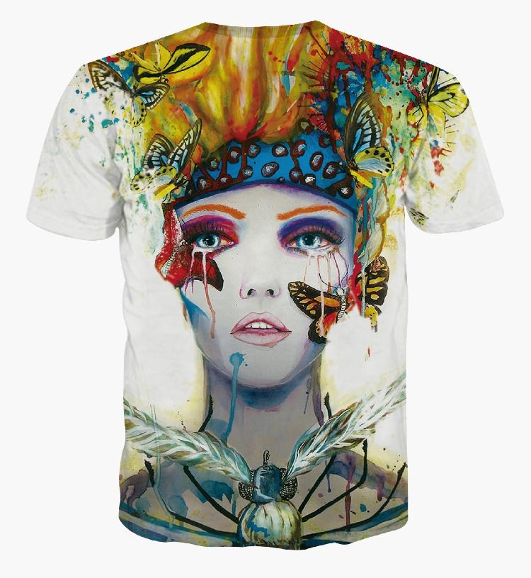 FG 1509 new style Harajuku Art body painting men's women's printed 3d t shirt new Harajuku fashion t-shirt Tops Tees