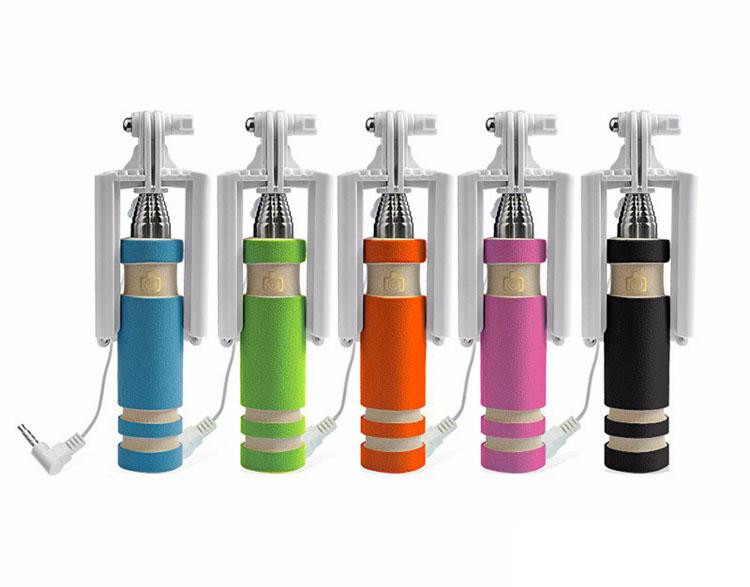 universal selfportrait wired handheld monopod extendable fold mini selfie stick for iphone samsung htc lg sony smartphone phones camera