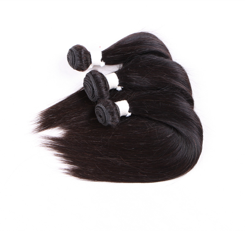 High-Quality Elibess Grade 6 Remy Straight & Curly Hair Bundles - Natural Look, 50g Per Bundle, Set of 4